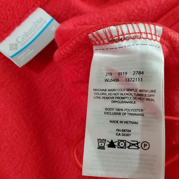 Like New: Columbia Vibrant Red Full-Zip Fleece Medium - Picture 14 of 14